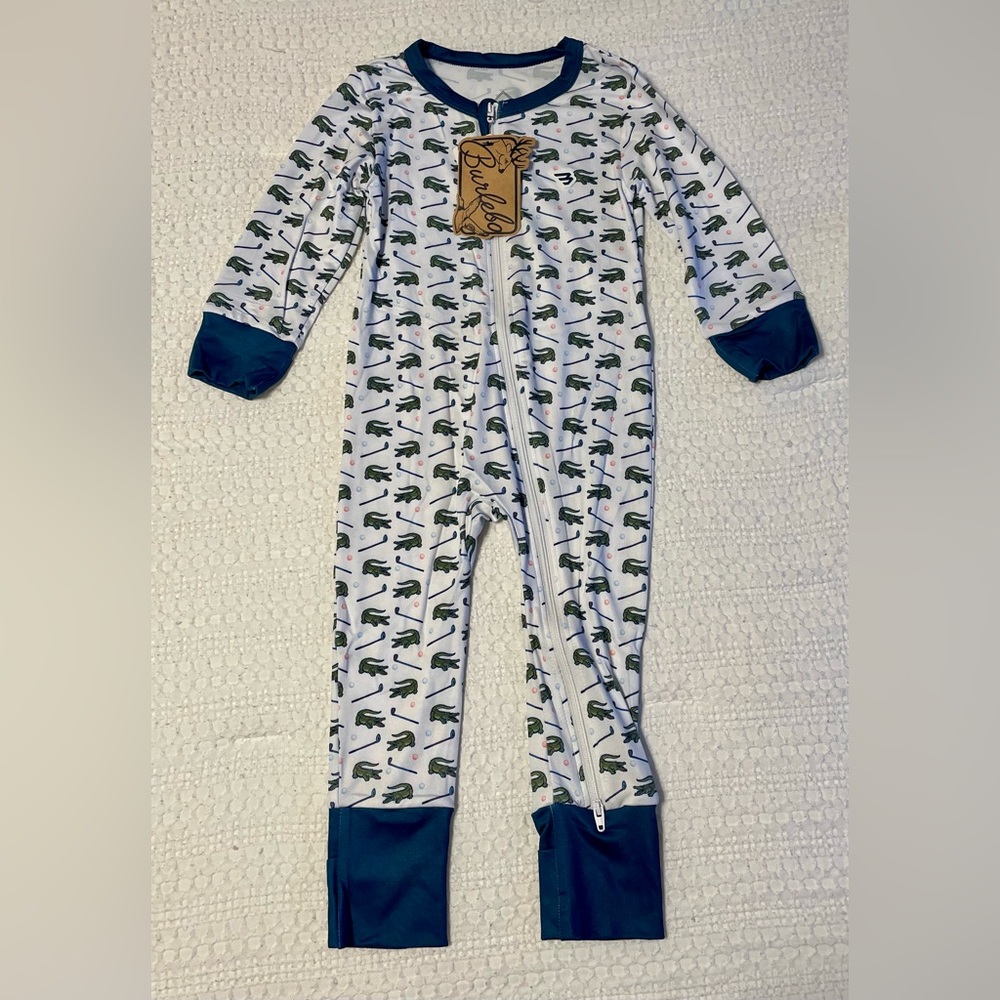 BURLEBO Golf Clubs and Alligator Toddler Onesie